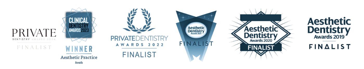 Private Dentistry Awards 2024 Finalist, Clinical Dentistry Awards 2023 Winner, Private Dentistry Awards 2022 Finalist, Aesthetic Dentistry Awards 2021, 2020 and 2019 Finalist